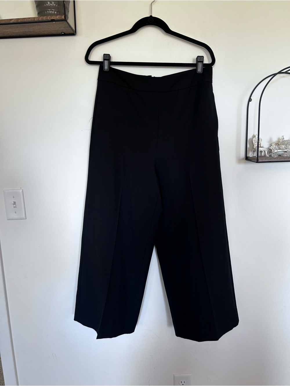 Banana Republic Factory Black Wide Leg Ankle Cropped Pants Size 10